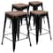 Flash Furniture 24" High Metal Indoor Counter Stool, Black, PK4 4-ET-31320W-24-BK-R-GG - alternate 10
